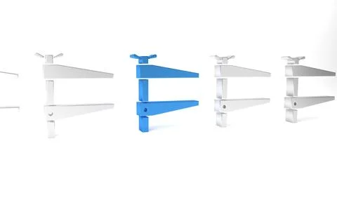 Blue Clamp tool icon isolated on white background. Locksmith tool. Minimali.. Stock Illustration