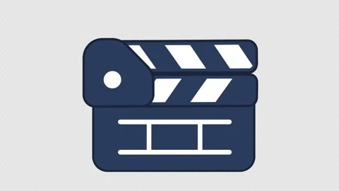 Blue Clapperboard Icon Single Clap Alpha 4K Stock Footage 332778592