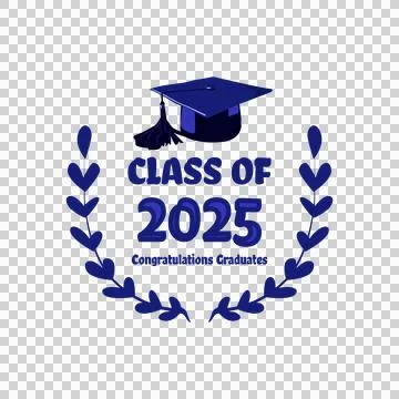 Blue class of 2025 badge congratulations graduates vector Stock Illustration