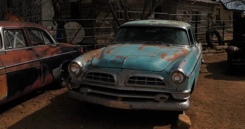 Blue Classic car Stock Footage 87629609