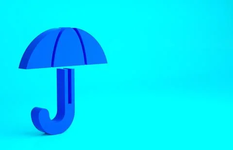 Blue Classic elegant opened umbrella icon isolated on blue background. Rain p Stockillustratie