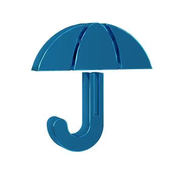 Blue Classic elegant opened umbrella icon isolated on transparent background. Stock Illustration