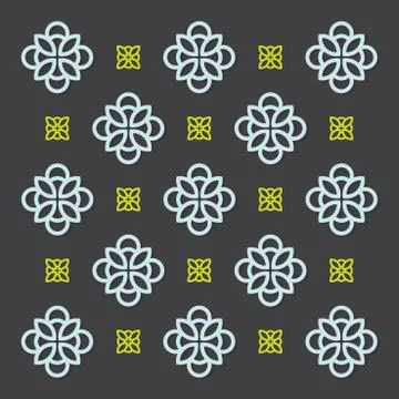 BLUE CLASSIC FLORA PATTERN Stock Illustration