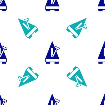 Blue Classic Metronome with pendulum in motion icon isolated seamless pattern Stock Illustration
