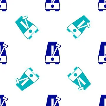 Blue Classic Metronome with pendulum in motion icon isolated seamless pattern Stock Illustration