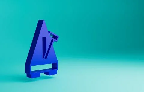 Blue Classic Metronome with pendulum in motion icon isolated on blue background Stock Illustration