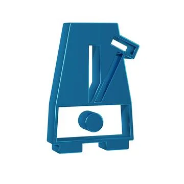 Blue Classic Metronome with pendulum in motion icon isolated on transparent.. Stock Illustration