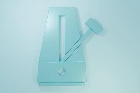 Blue Classic Metronome with pendulum in motion icon isolated on blue backgr.. Stock Illustration