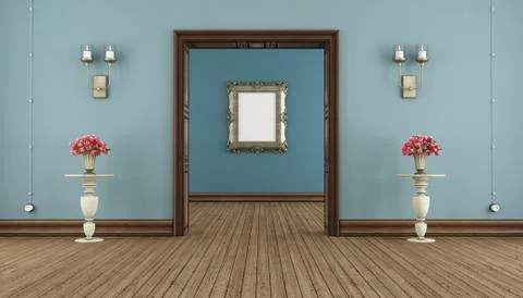 Blue classic room Stock Illustration