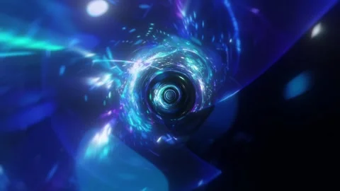 Blue Clean Digital Tunnel VJ Loop Stock-Footage 330004257