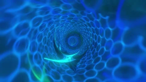 Blue Clean Ring Tunnel VJ Loop Stock Footage 330009392