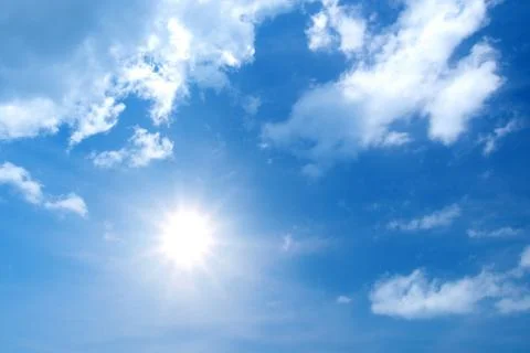 Blue clean sky and clouds Stock Photos