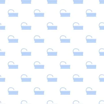 Blue cleaning brush repeating pattern for hygiene and chores Illustrazione stock
