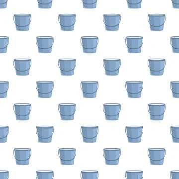 Blue cleaning bucket seamless pattern background Illustrazione stock