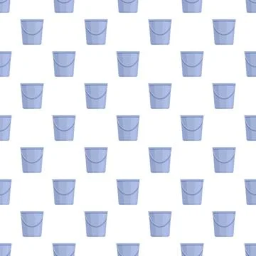 Blue cleaning bucket seamless repeating pattern design Illustration