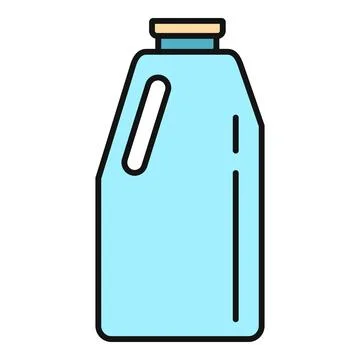 Blue cleaning detergent plastic bottle icon illustration Illustrazione stock
