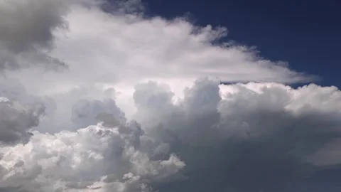 Blue Clear Sky White Fluffy Clouds Time Lapse, Timelapse Nature Summer Day Video stock 318807943