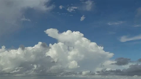 Blue Clear Sky White Fluffy Clouds Time Lapse, Timelapse Nature Summer Day Video stock 318807978