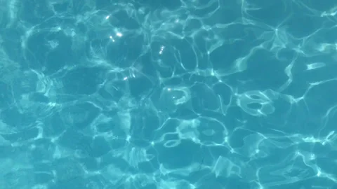 Blue clear water in the pool. Top view. Stock Footage 157039607