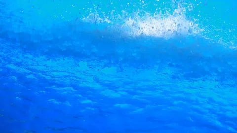 Blue clear water with small waves and splashes Видео 92210709