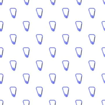Blue climbing carabiner repeating pattern on white background イラスト素材