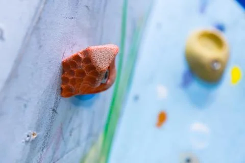 Blue climbing wall Stock Photos