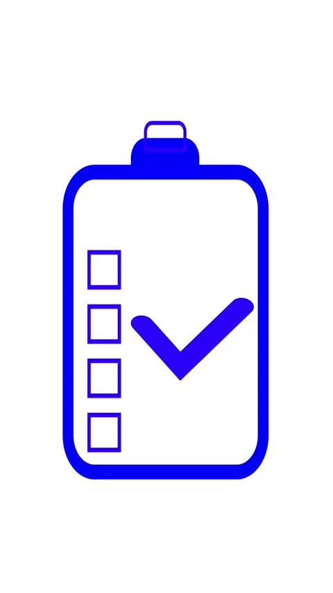 Blue clipboard with checklist and checkmark on white background. Clipboard .. Stock Footage 345718229