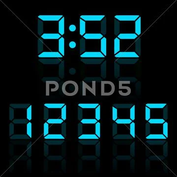Blue clock digits vector illustration Stock Illustration