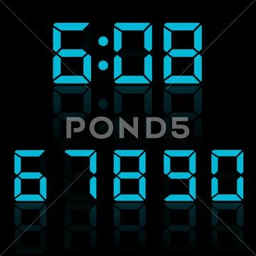 Blue clock digits vector illustration Stock Illustration