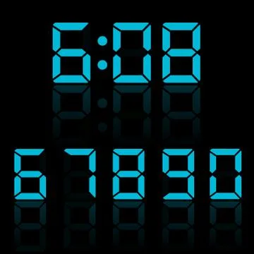 Blue clock digits vector illustration Stock Illustration