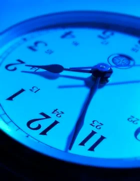 BLUE CLOCK FACE Stock Photos