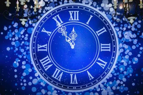 Blue clock face. Stock Photos