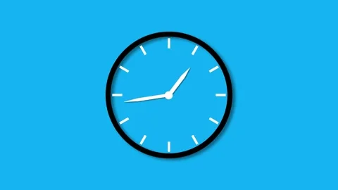 Blue Clock Face Time Animation Stock Footage 343387276