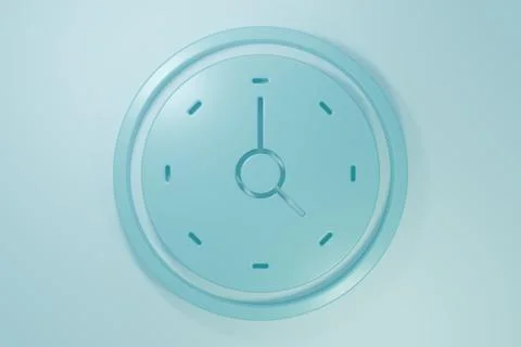 Blue Clock icon isolated on blue background. Time symbol. Minimalism concep.. Illustrazione stock
