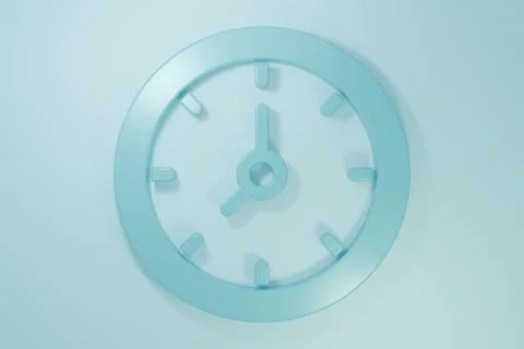 Blue Clock icon isolated on blue background. Time symbol. Minimalism concep.. イラスト素材