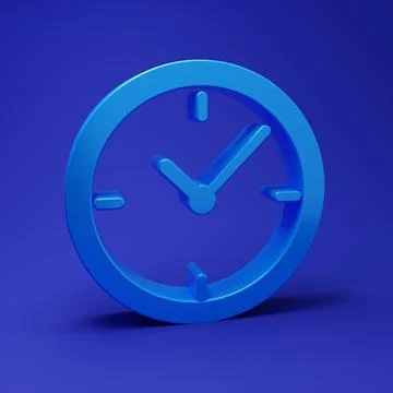 Blue Clock icon isolated on blue background. Time timer sign. Minimalism co.. 스톡 일러스트