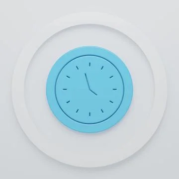 Blue Clock icon isolated on white background. Time symbol. Minimalism conce.. イラスト素材