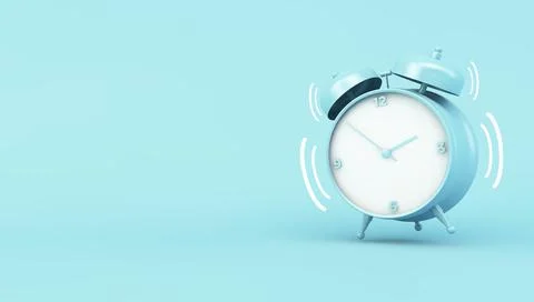 Blue clock ringing Stock Illustration