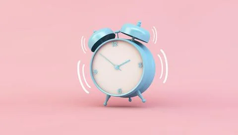 Blue clock ringing Stock Illustration
