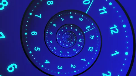 Blue clock spiral Stock Footage 236353263