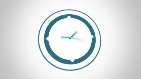Blue clock symbol flat animation Video stock 71605920