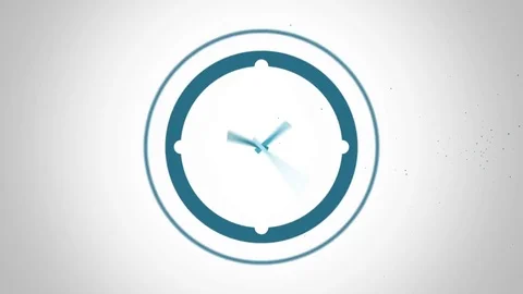 Blue clock symbol flat animation Stock Footage 71605929