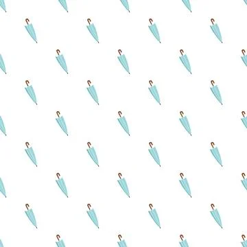 Blue closed umbrella seamless pattern on white background イラスト素材