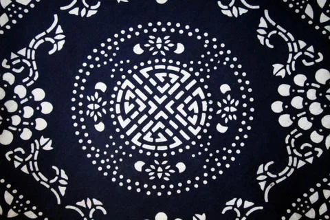 Blue cloth chinese pattern background Stock Photos