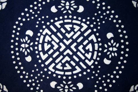 Blue cloth chinese pattern background Stock Photos
