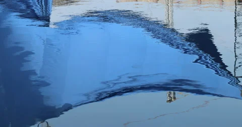 Blue cloth Reflection in a water Stock Footage 320413102