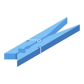 Blue clothes pin icon, isometric style イラスト素材