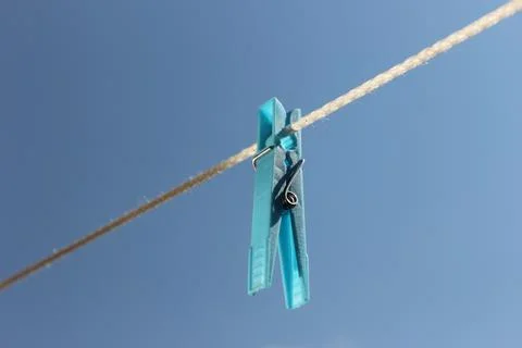 Blue clothespin Stock Photos