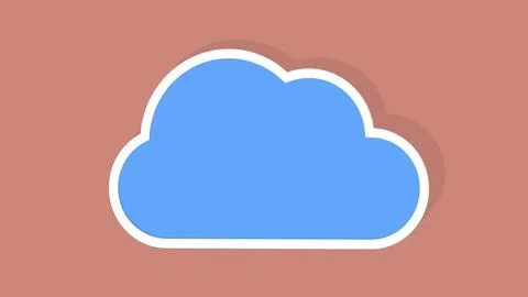 Blue cloud in 3d space with empty space to insert. Stock Illustration