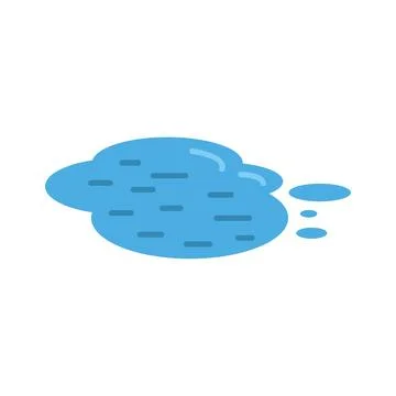 Blue cloud blowing away showing partial evaporation in simple cartoon style Stock Illustration